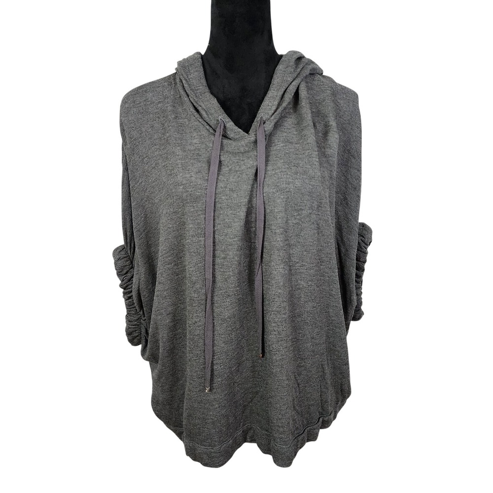 BOBEAU Size Small Soft Oversized Gray Hooded Cozy Rayon Blend Hoodie Sweatshirt